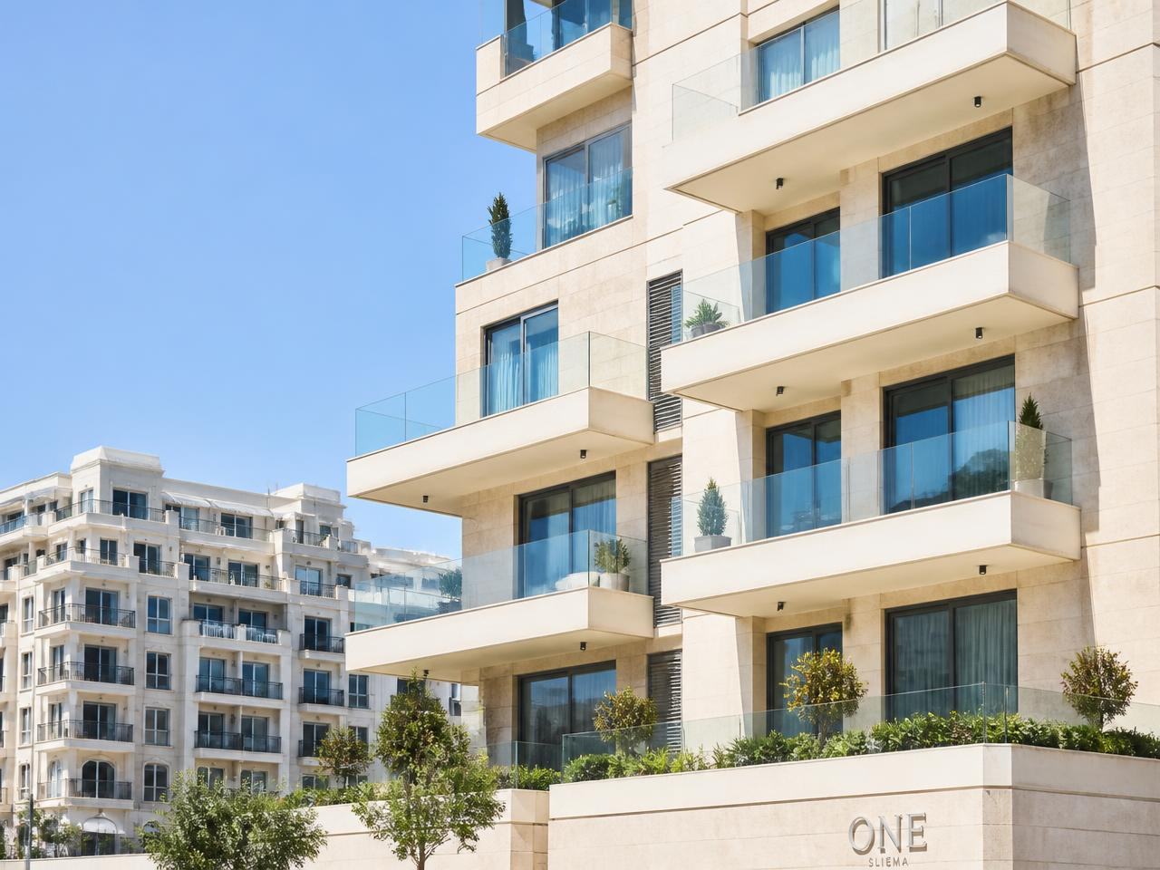 Modern Maltese limestone architecture in daylight